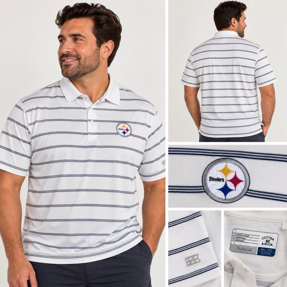 Pittsburgh Steelers Cutter & Buck Men’s XXL DryTec Performance Polo